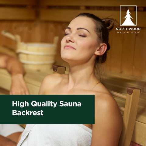 Northwood Sauna backrest - detailed craftsmanship from sustainable Canadian cedar.
