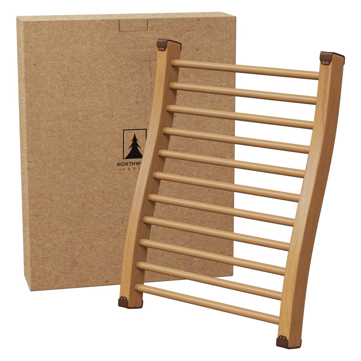 Northwood Sauna backrest - ergonomic S-shaped design for comfortable sauna sessions.