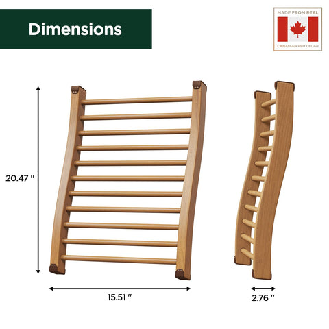 Northwood Sauna backrest - slip-resistant pads for stable seating on any bench.