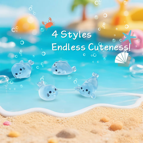 NORXUAZE seal figurines four styles capture playful ocean poses