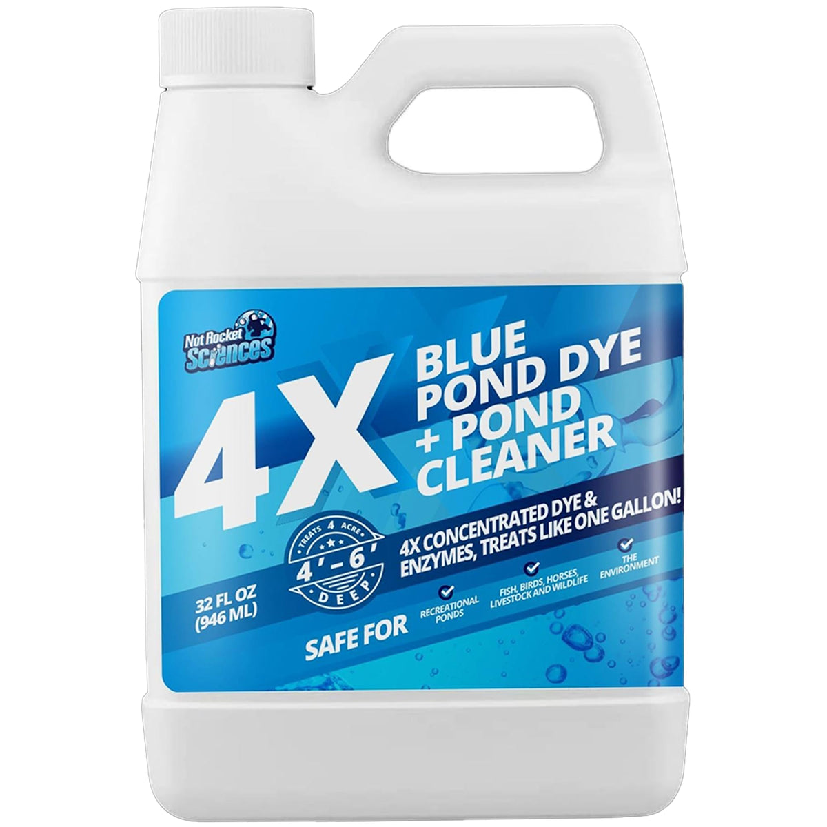 Not Rocket Sciences blue pond dye being poured for instant color boost