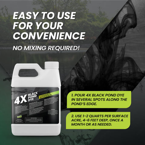 Not Rocket Sciences acre-coverage formula colors large ponds efficiently.