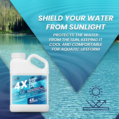 Not Rocket Sciences Aqua Blue Pond Dye supports wildlife-friendly water color in ponds.