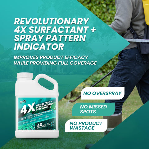 Not Rocket Sciences blue dye coats turf markers, enabling precise coverage visualization during application.