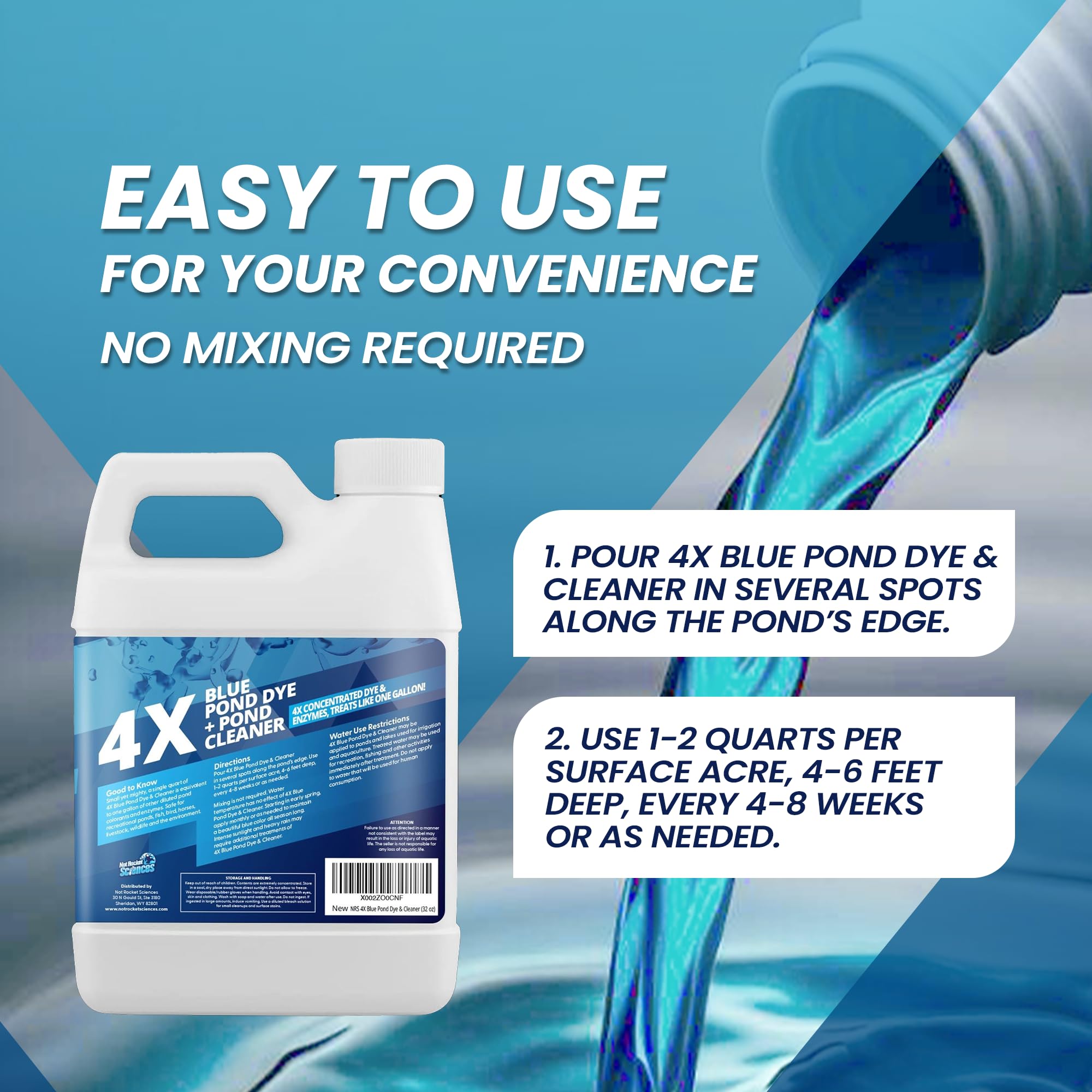 Not Rocket Sciences easy pour without mixing along pond edge