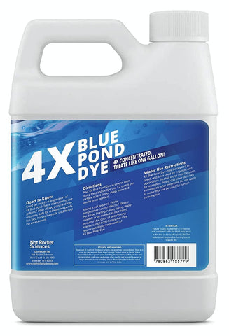 Not Rocket Sciences 4X blue dye suits koi ponds and larger lakes.