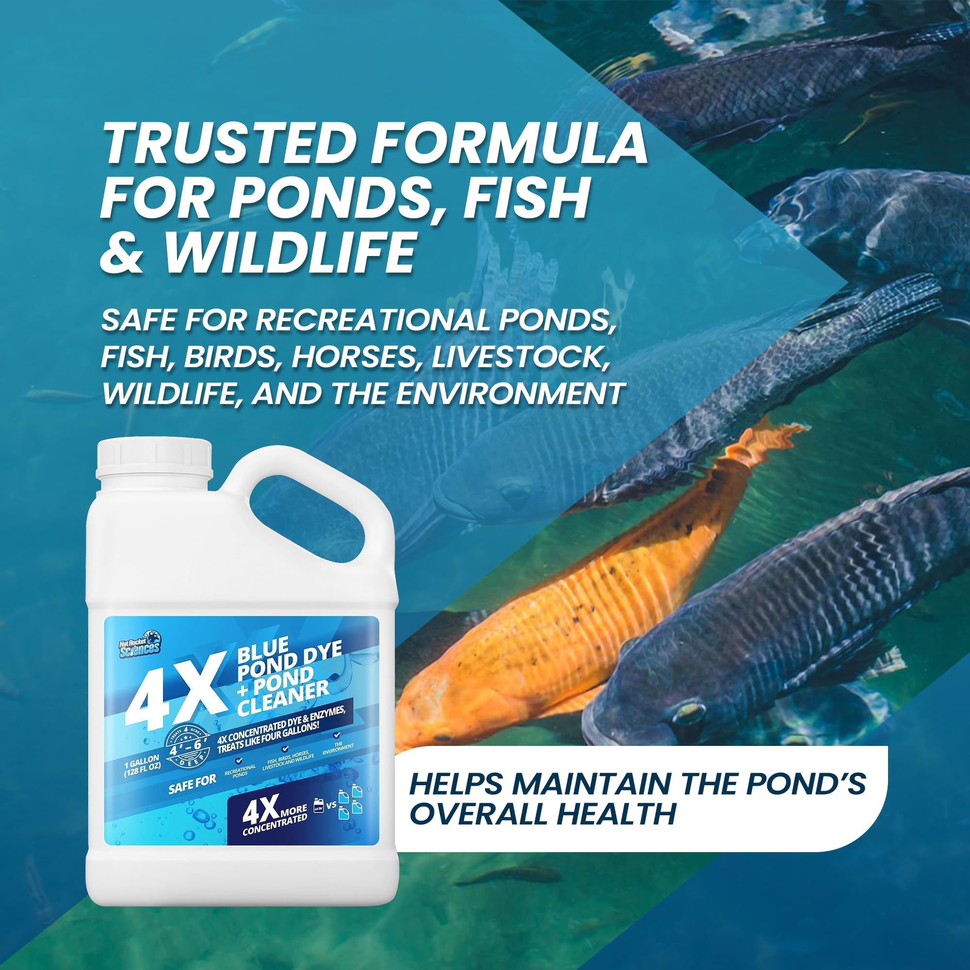 Not Rocket Sciences no mixing required, easy pour along pond edge.
