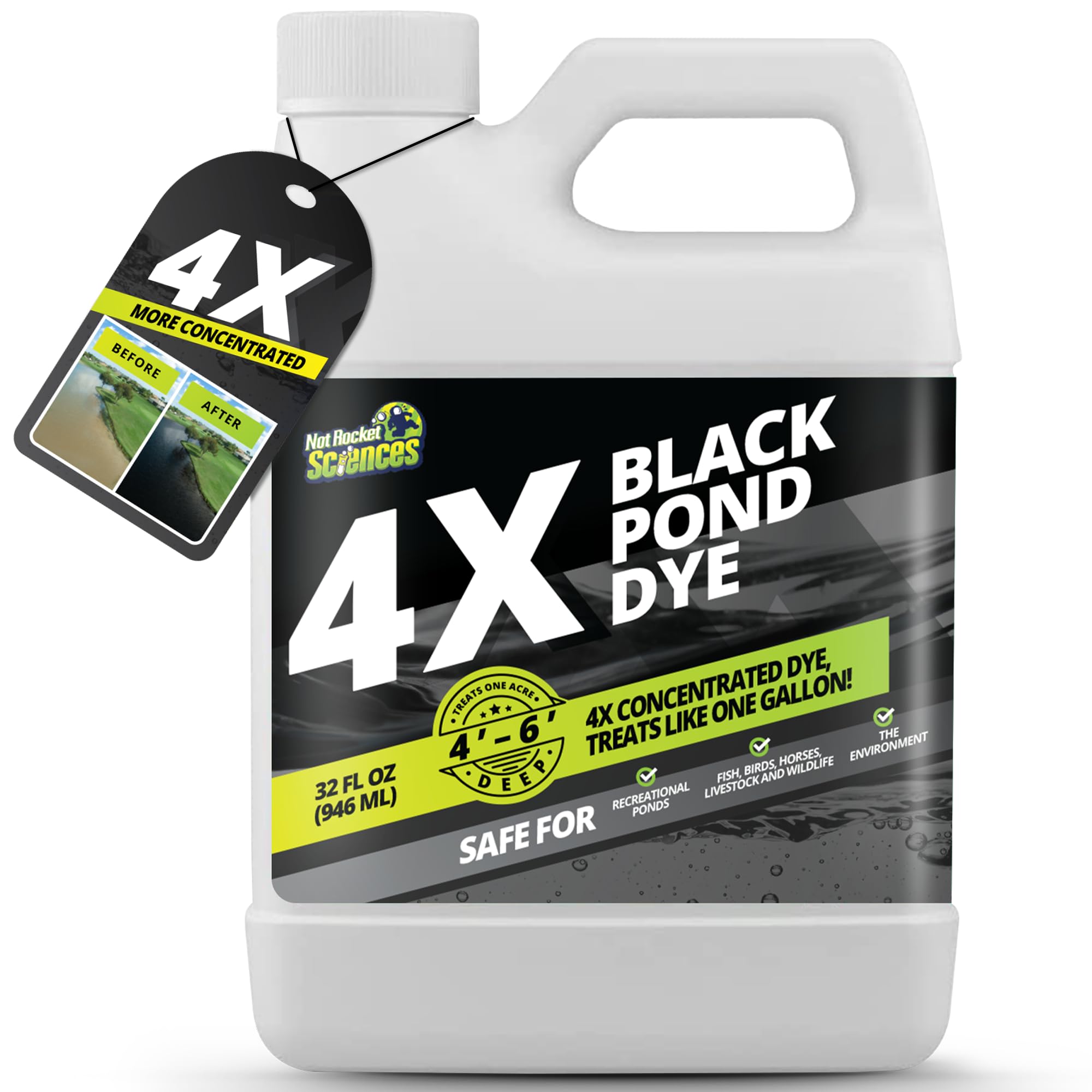 Not Rocket Sciences pond dye bottle pour for quick edge application and instant color boost.