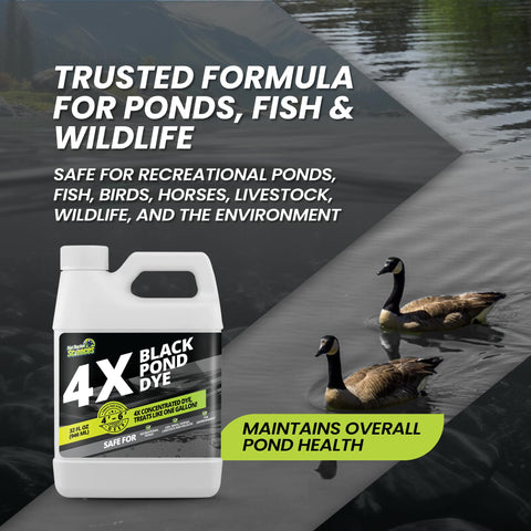 Not Rocket Sciences pond dye protective barrier helps shade water from sun.
