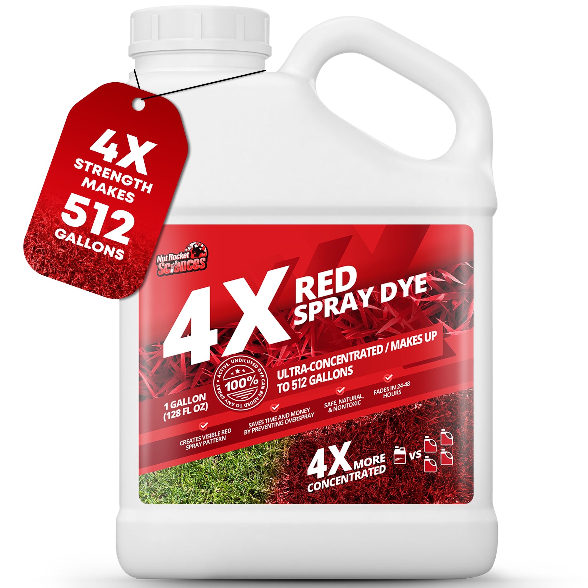 Not Rocket Sciences red spray dye bottle pour for precise application and visibility.