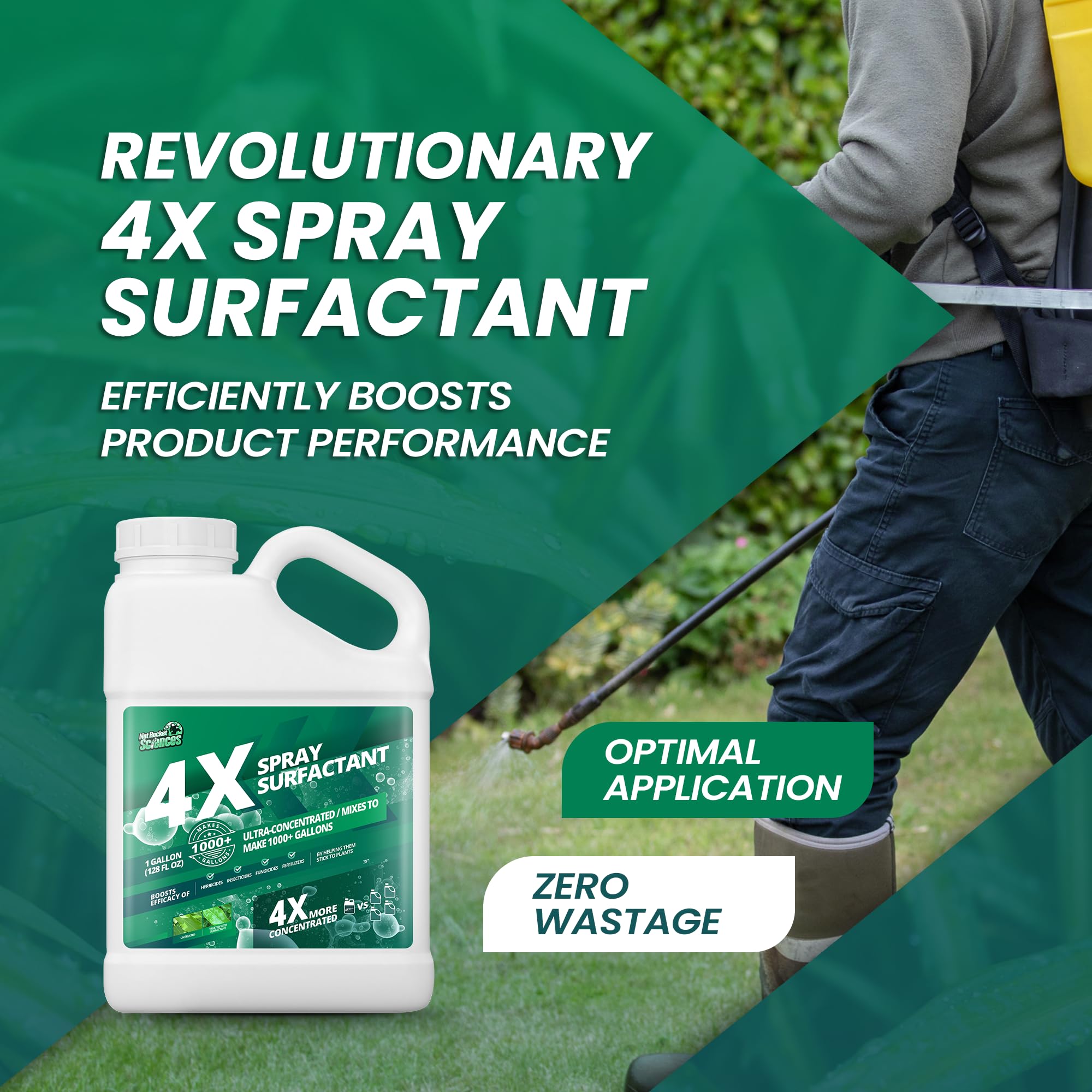 Not Rocket Sciences spray nozzle application on a lawn for improved coverage