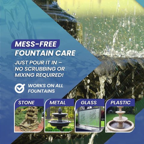 Not Rocket Sciences Water Fountain Cleaner safe for stone and metal surfaces during maintenance.