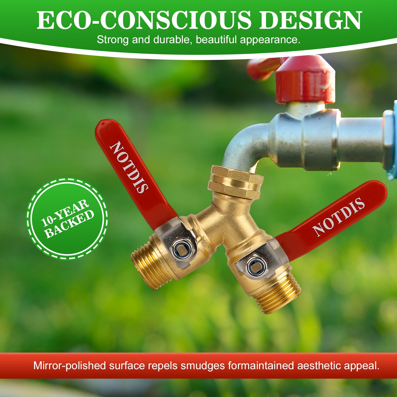 NOTDIS hose-splitter-leak-proof-assembly reduces drips for a cleaner watering setup.
