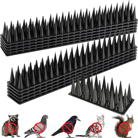 Notfjk Bird Spikes 20-piece kit deters perching on wide surfaces.