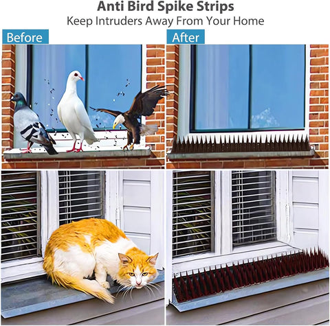 Notfjk Bird Spikes anti-perching design prevents nesting on fences.