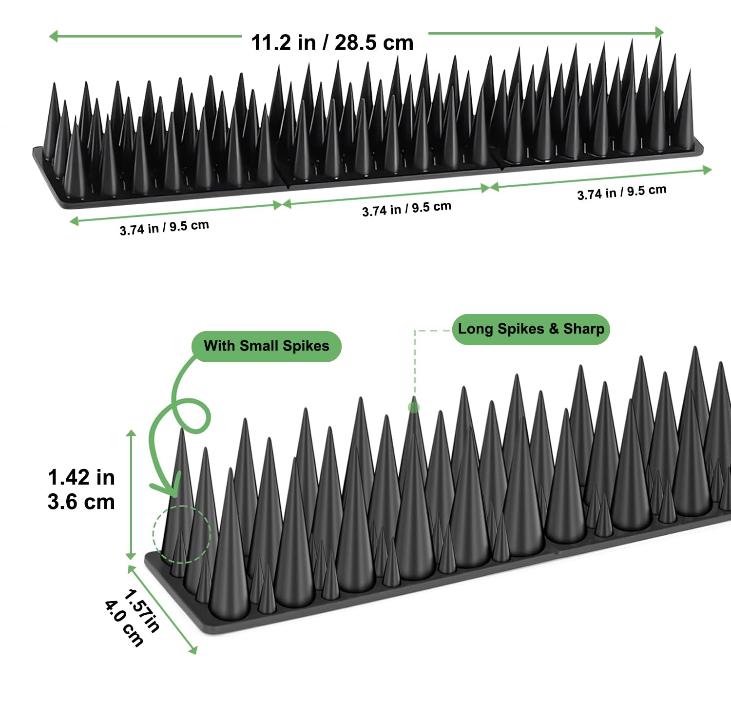 Notfjk Bird Spikes suitable for gutters and railings.