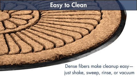 Notrax half-circle mat preserves floors and catches grime at entryways.