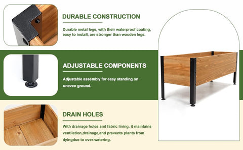 Notume outdoor planter wood panel in brown, durable for patios