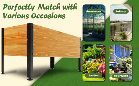 Notume weather-resistant wood planter box in brown for balconies and decks