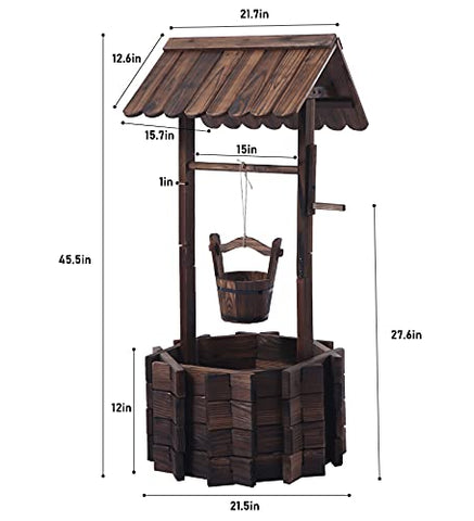 Notume wooden-wagon-planter with rustic charm and smooth mobility