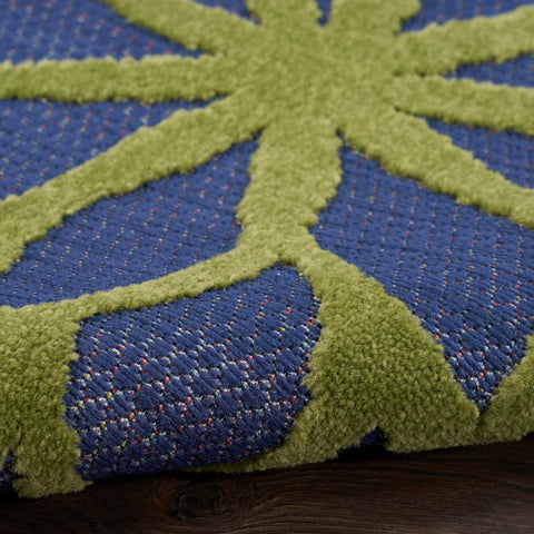 Nourison Aloha durable design stands up to sun and rain on decks and patios.