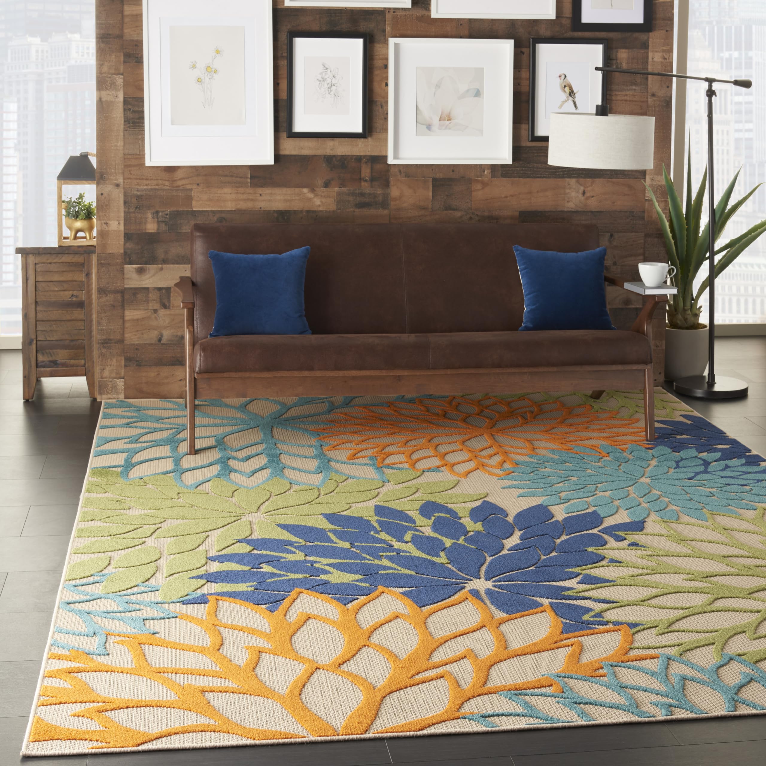 Nourison Aloha flat weave texture enhances touch and casual elegance.