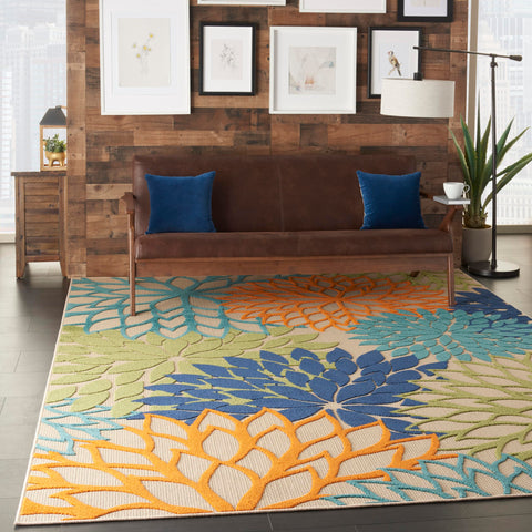Nourison Aloha flat weave texture enhances touch and casual elegance.