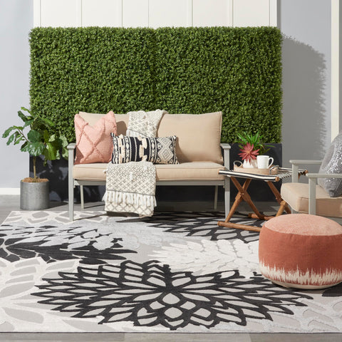 Nourison Aloha high-low pile detail rug with textured outdoor appeal.