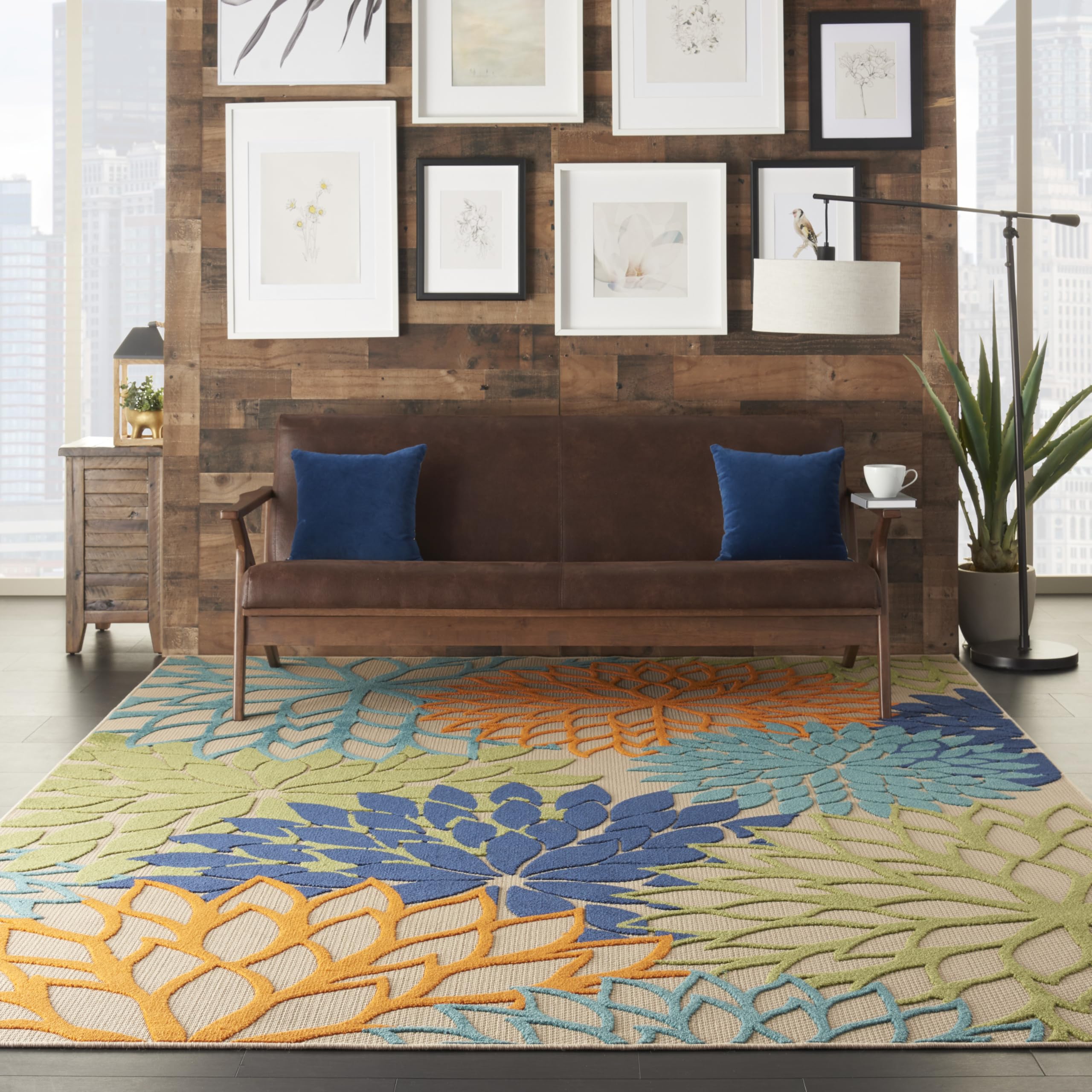 Nourison Aloha high-low pile detail creates visual interest.