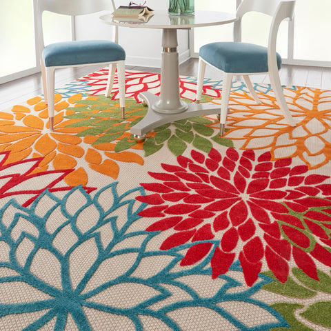 Nourison Aloha indoor/outdoor rug ideal for entryways and patios.