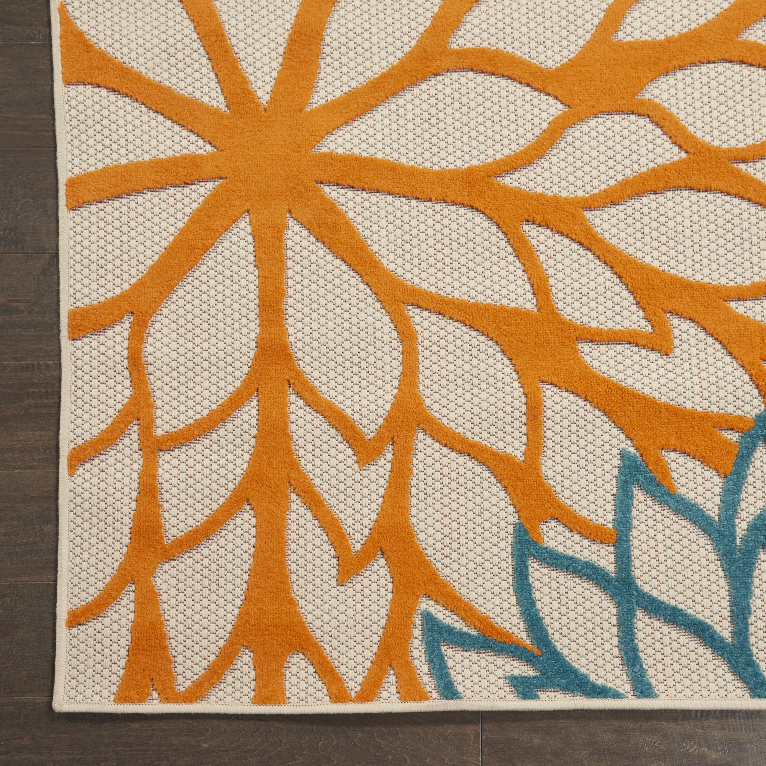 Nourison Aloha easy-care rug for patio dining areas and seating zones.