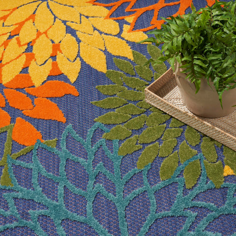 Nourison Aloha polypropylene weave offers durable performance in high-traffic spaces.