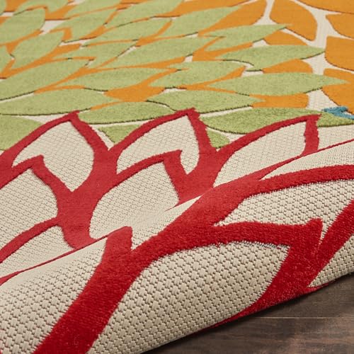 Nourison Aloha rug pad recommended to enhance stability and comfort.