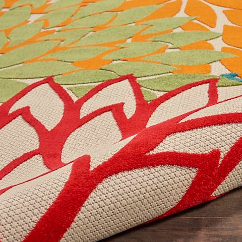 Nourison Aloha rug pad recommended to enhance stability and comfort.