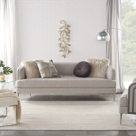Nourison Essentials ivory beige 7x7 rug low pile, easy to place near doorways