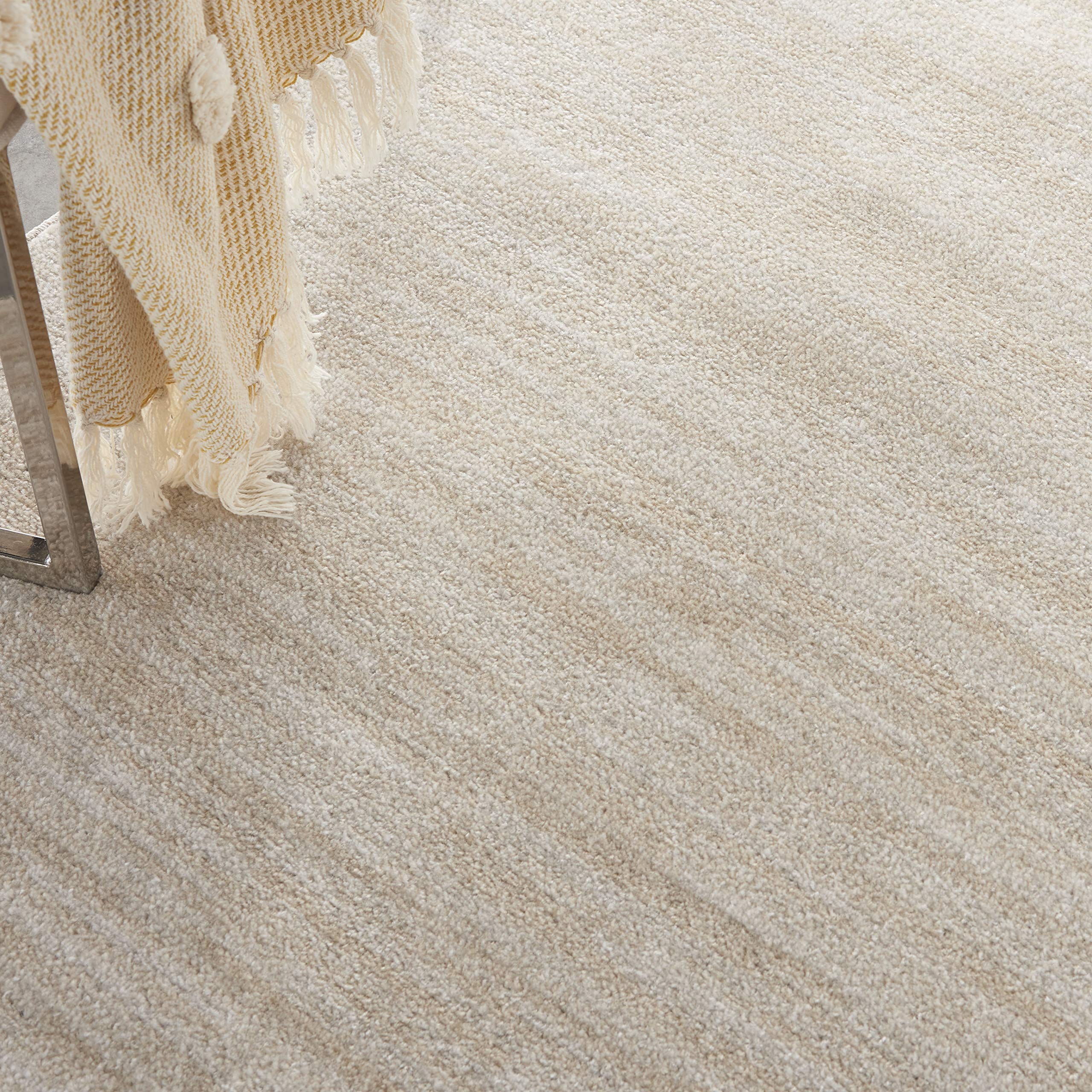 Nourison Essentials ivory beige rug soft texture close up, great underfoot comfort