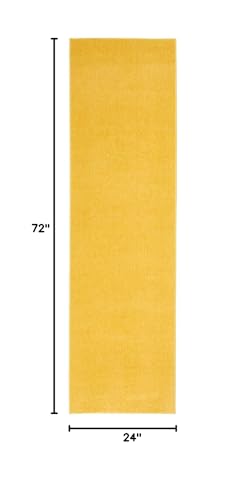 Nourison Essentials Yellow 2x6 runner durable traffic handles busy hallways with ease