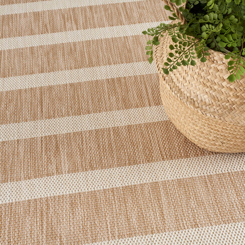 Nourison Positano beige ivory rug suitable for kitchen use and easy upkeep.