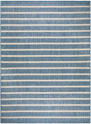 Nourison Positano dining room application with striped rug