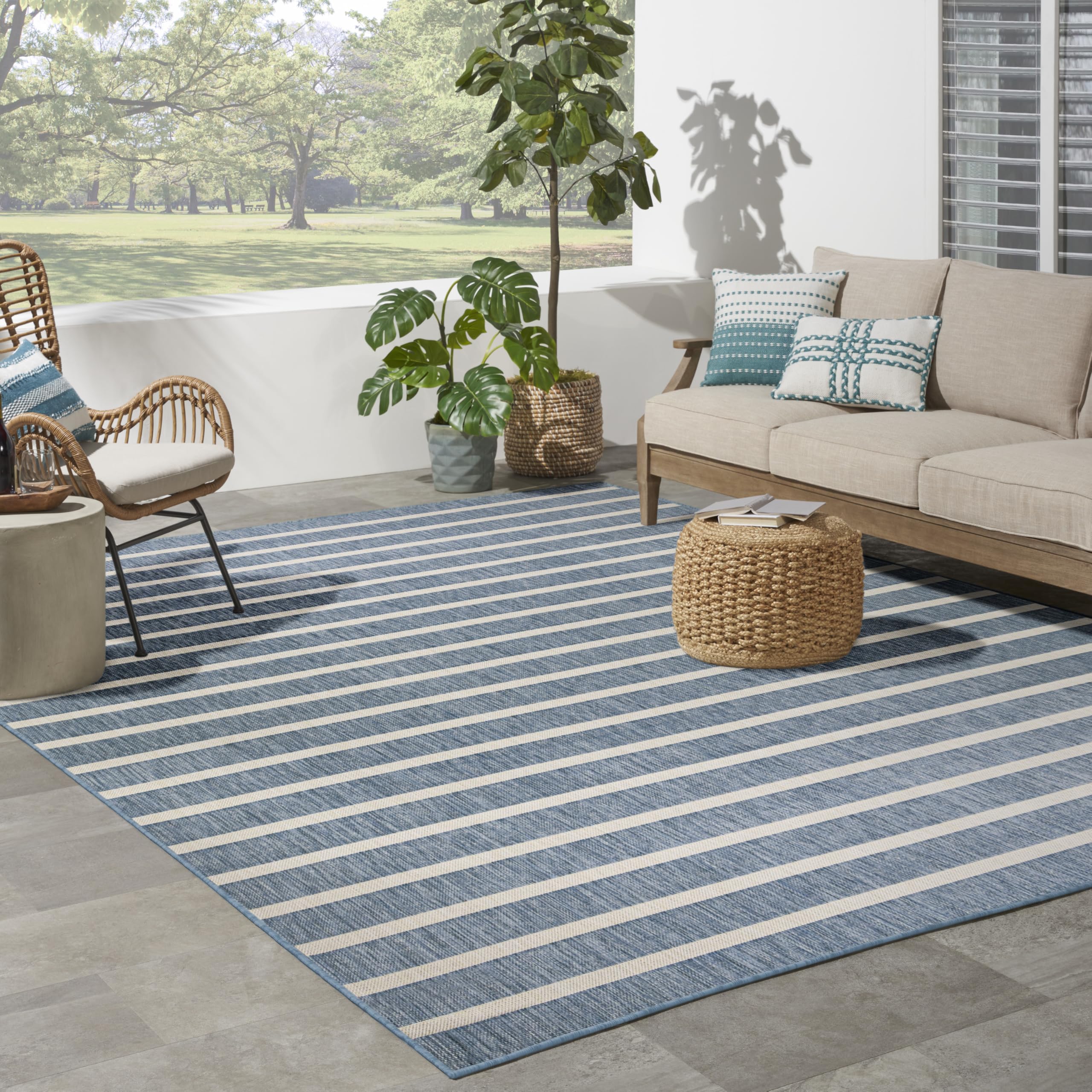 Nourison Positano living room application shows lightweight placement
