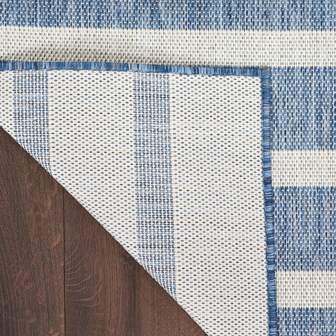 Nourison Positano navy ivory rug pad recommended indoors.