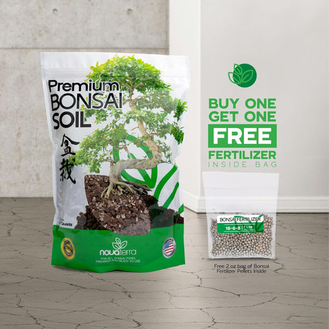 Nova-TERRA akadama soil bag with 2oz fertilizer pellets inside.