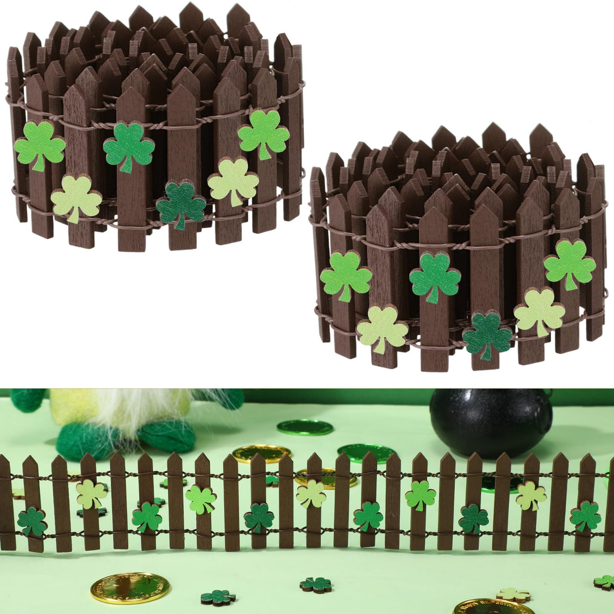 Novabright St Patrick's fence kit for festive table decor and photo backdrop