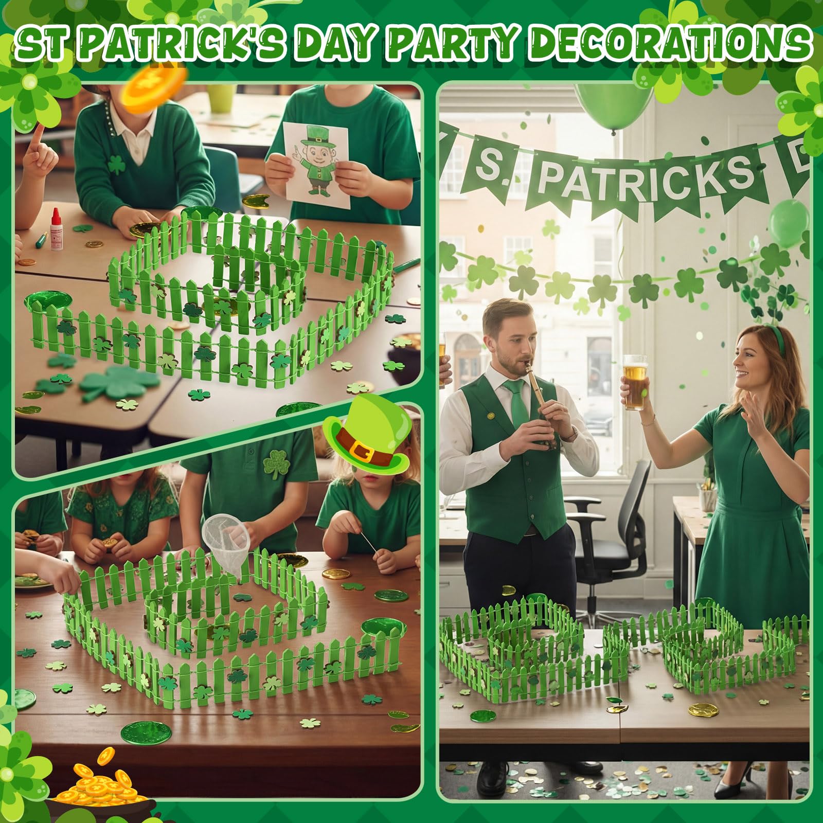 Novabright photo-ready shamrock display for festive party photos