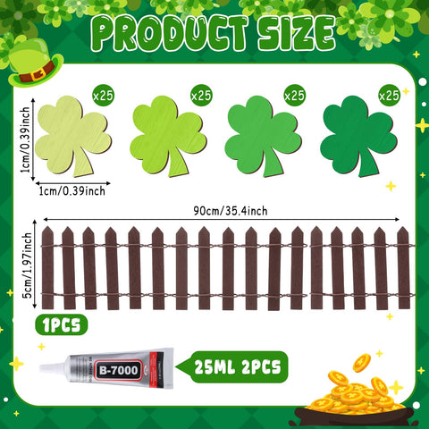 Novabright wooden fences (90 cm) as sturdy yard decor for shamrocks