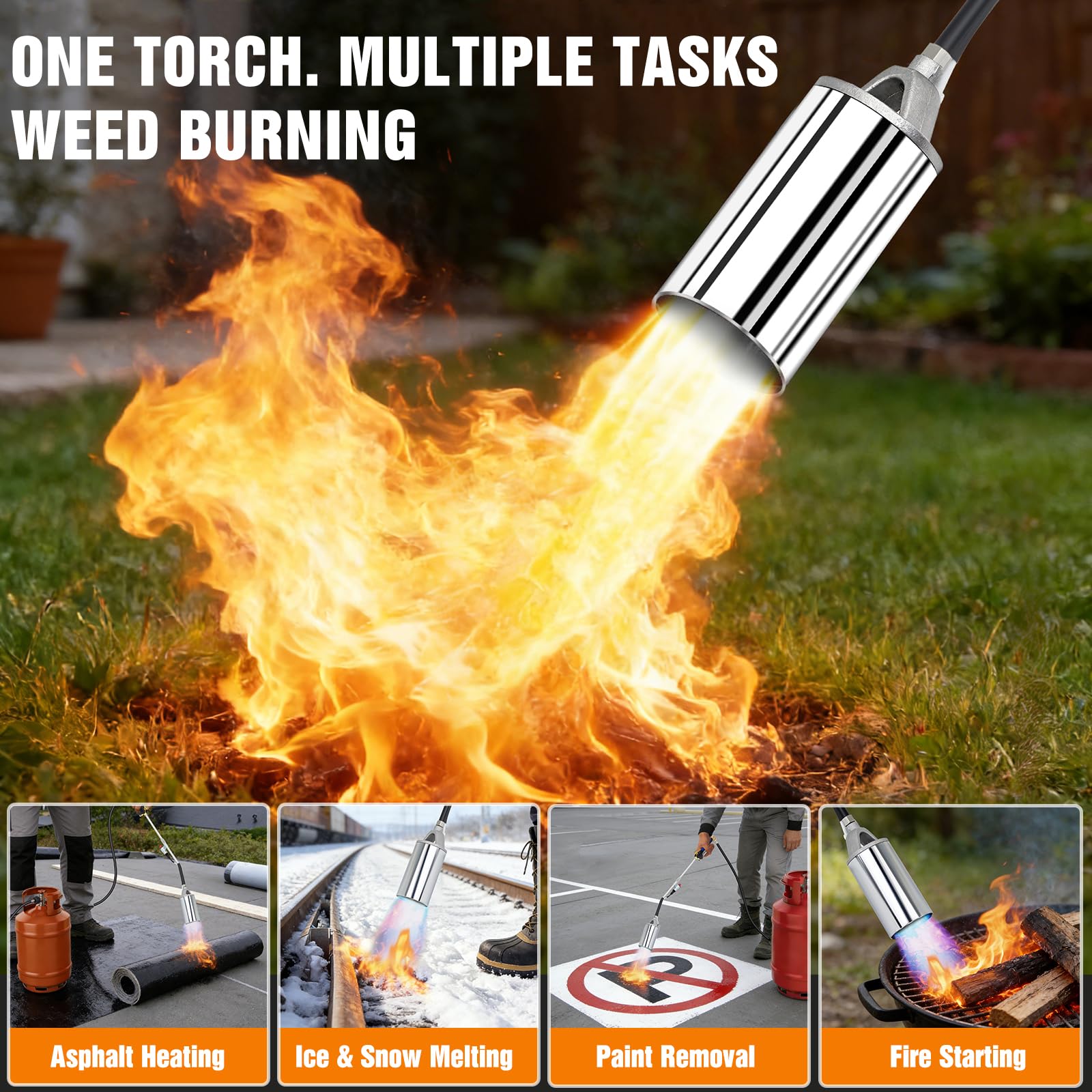 Novastry torch removing road paint and markings with precision.