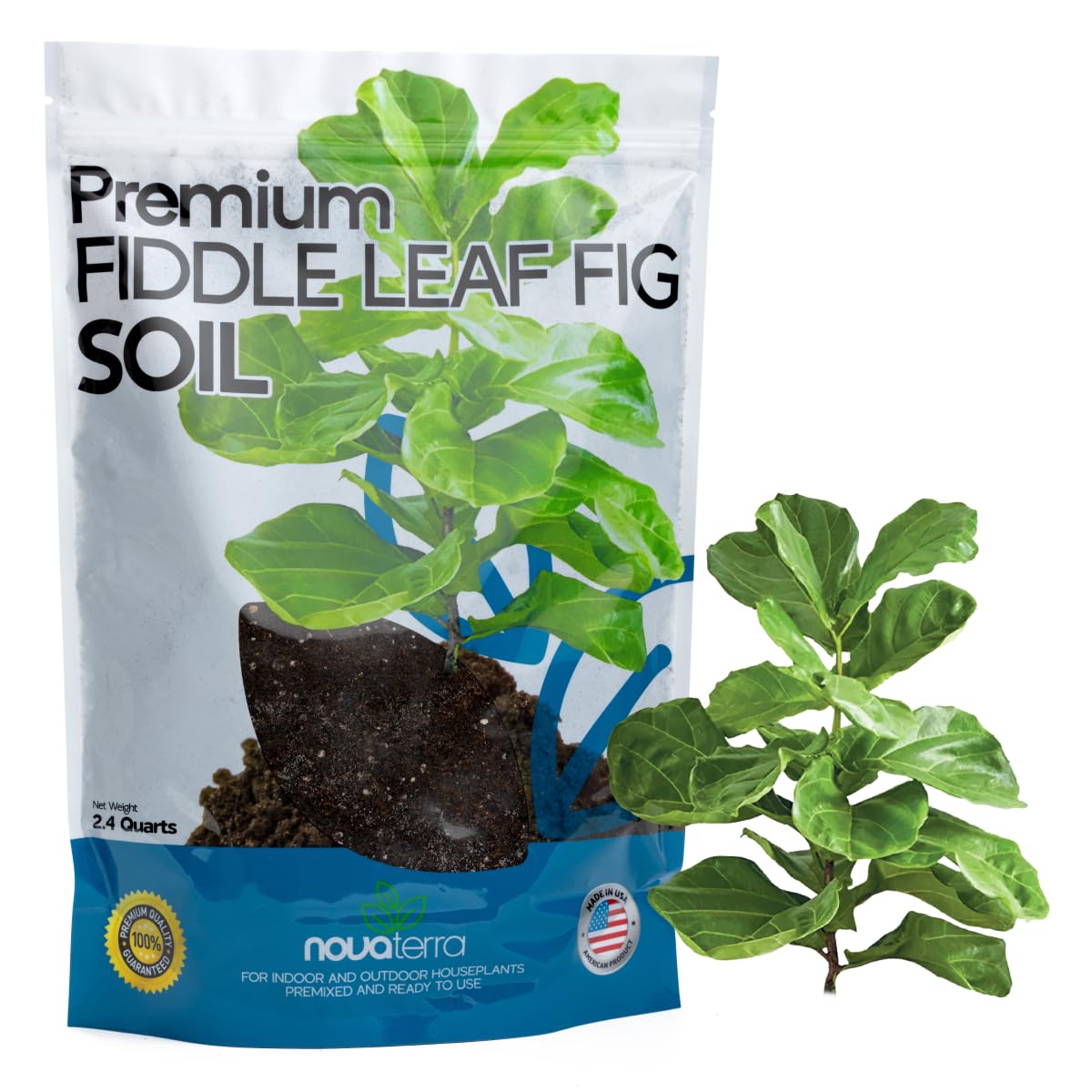 NOVA-TERRA fiddle leaf fig soil mix supports robust indoor growth.