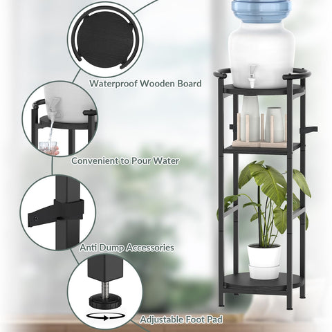 NOVIMANGO water dispenser floor stand side view highlighting sturdy metal frame and safe anti-slip design.