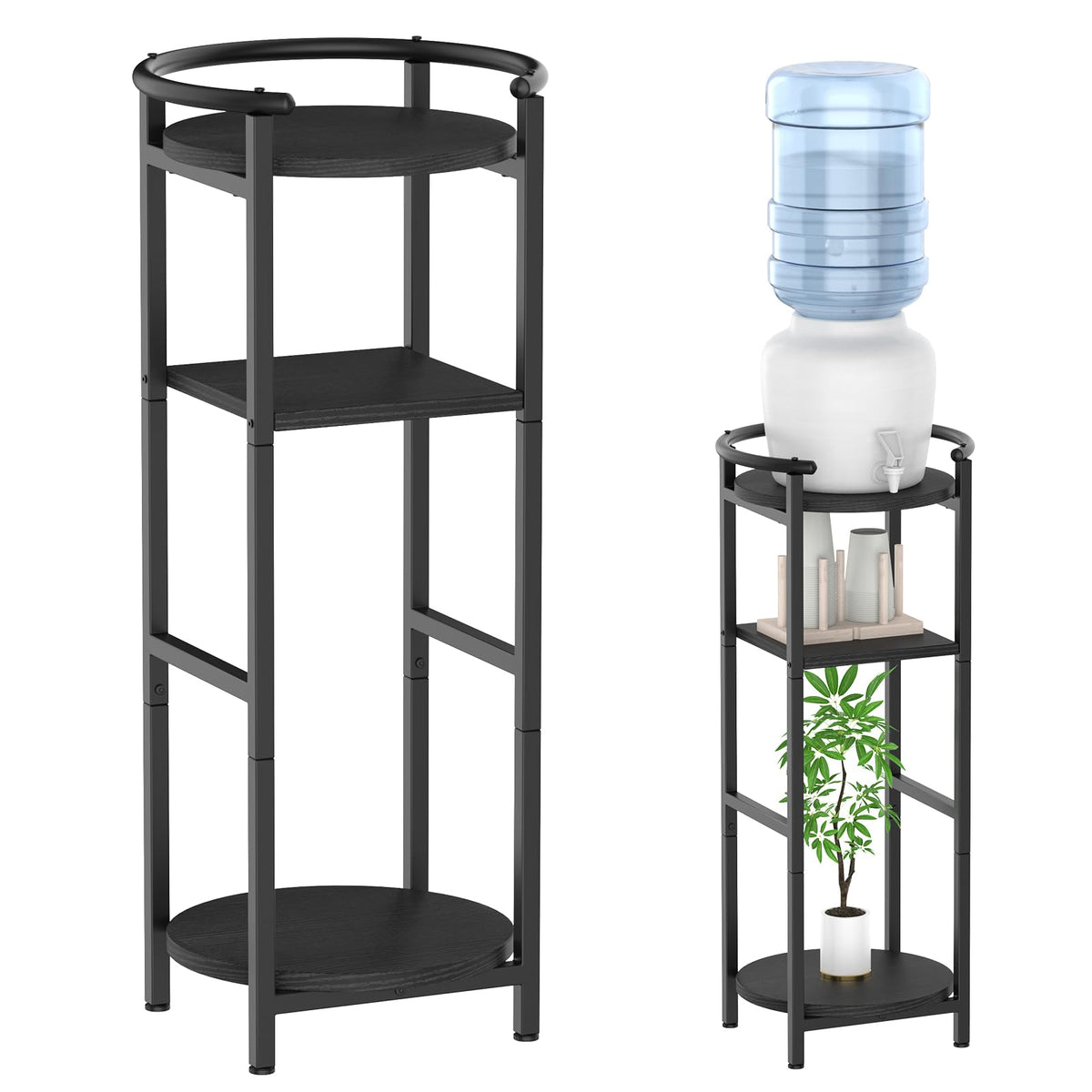 NOVIMANGO water dispenser floor stand top view showing stable placement for a 5-gallon bottle.