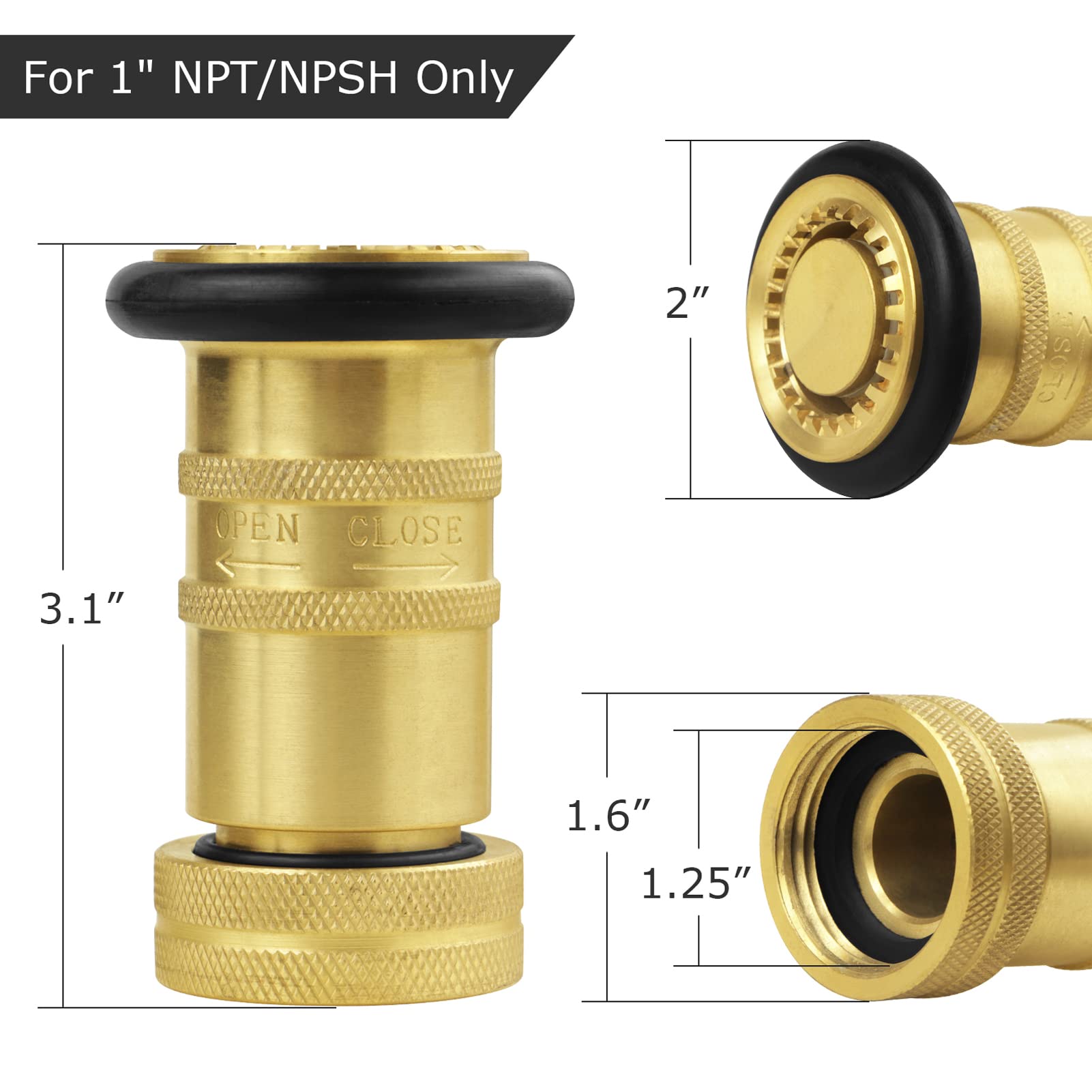 NOVINO brass stem nozzle shows corrosion resistance and long-lasting performance